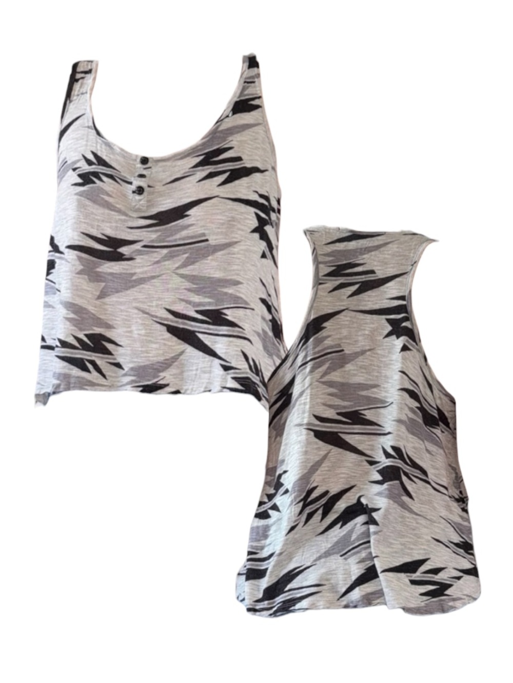 Gray Patterned Tank Top